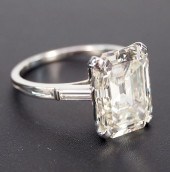 6.72CT EMERALD CUT DIAMOND RIN