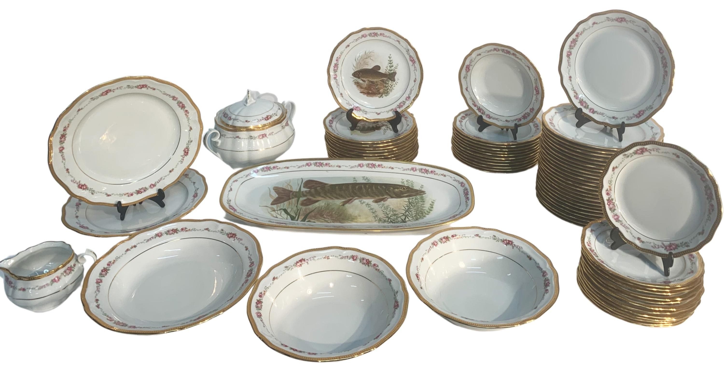 68 PCS. OF GOLD RIMMED FRENCH