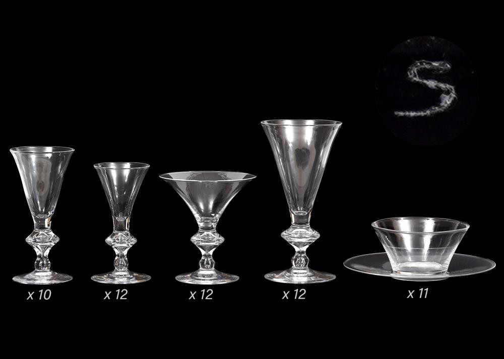 69 PCS. STEUBEN GLASSES & FINGER