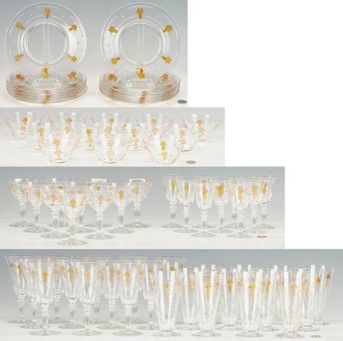 69 SIGNED HAWKES AMBER STAR GLASS