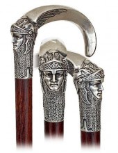 69. SILVER FIGURAL DAY CANE -C