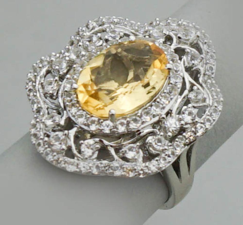 6.98CT CITRINE, WHITE TOPAZ AND
