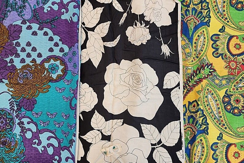 6lbs of Vintage Printed Linen