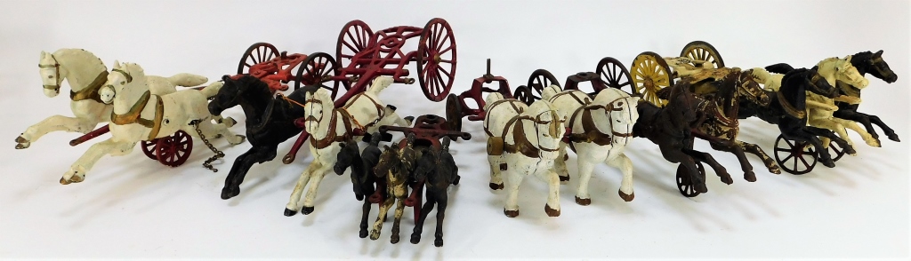 6PC ANTIQUE CAST IRON HORSE