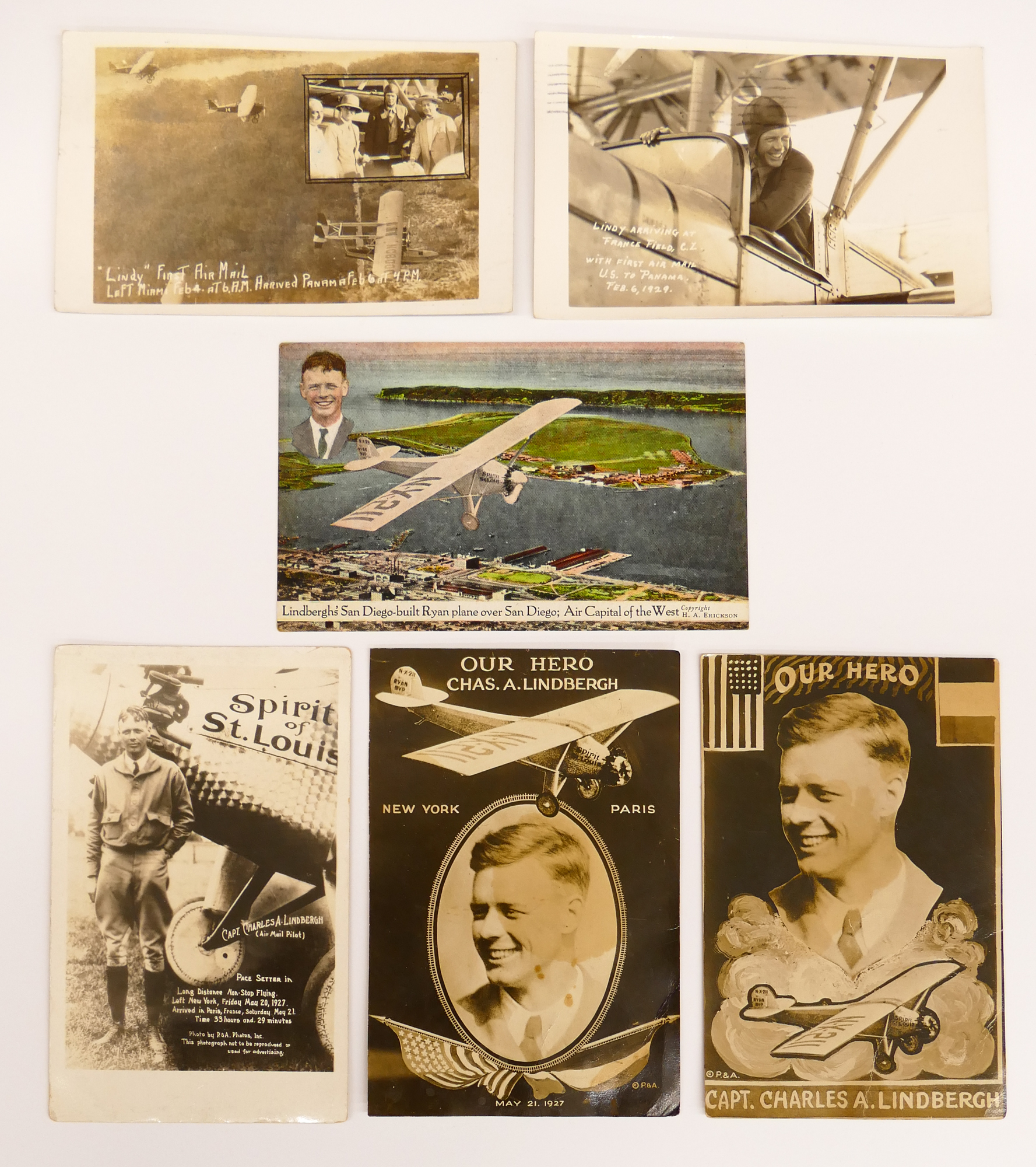 6pc Antique Charles Lindbergh