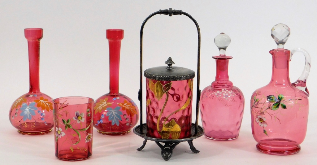6PC ASSORTED VICTORIAN ENAMELED