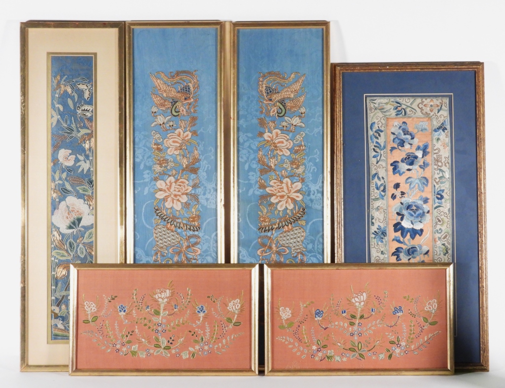 6PC CHINESE EMBROIDERED SILK