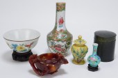 6PC CHINESE PORCELAIN & HARDST