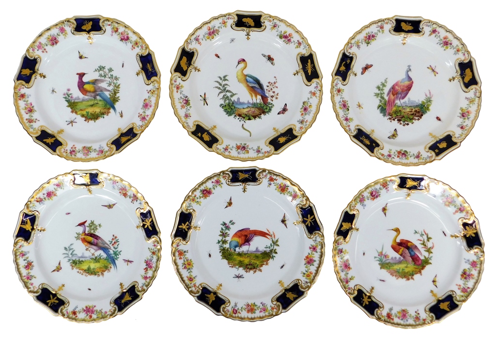 6PC COPELAND SPODE EXOTIC BIRD &