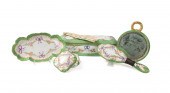 6PC E. 20TH C. LIMOGES GREEN F