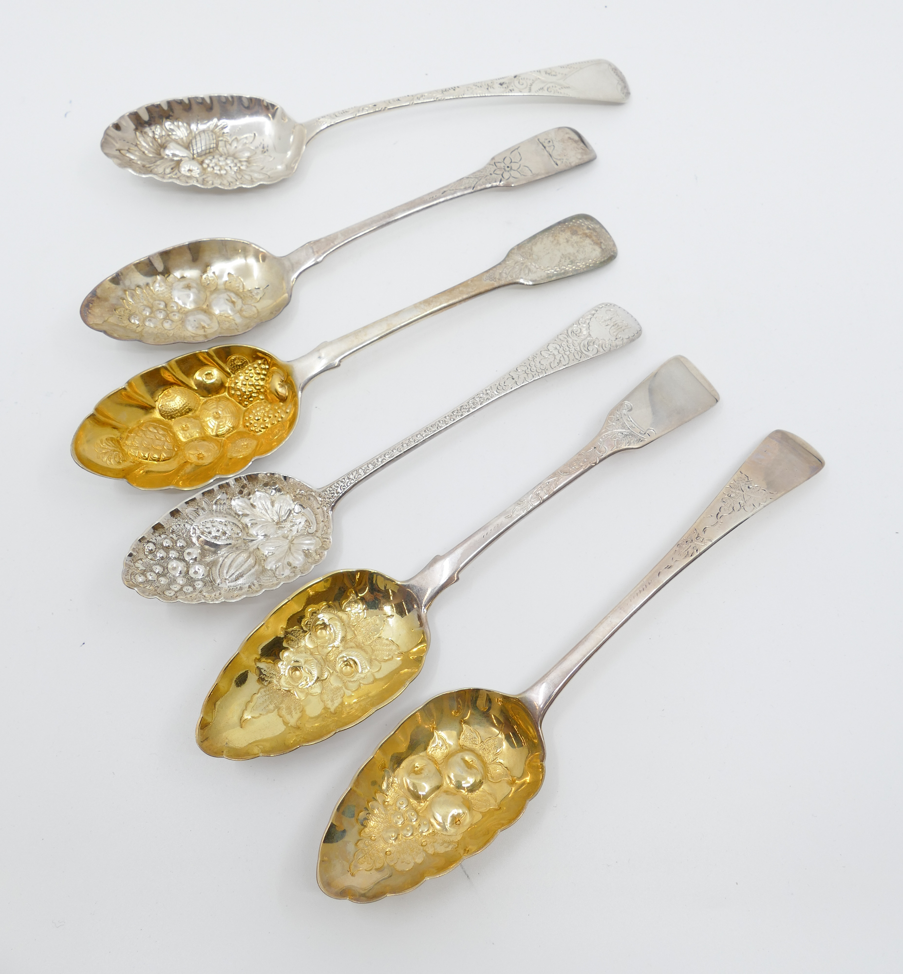 6pc English Georgian Sterling