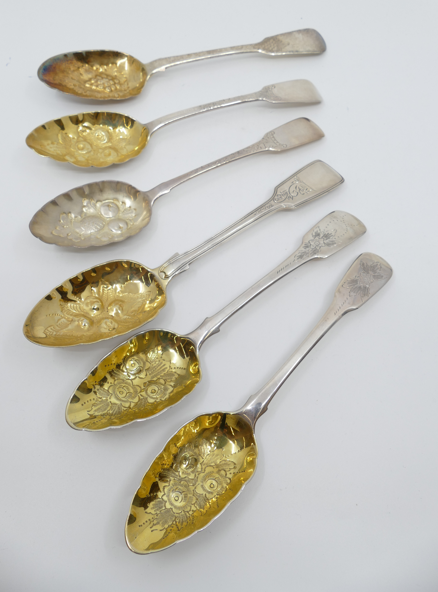 6pc English Georgian Sterling
