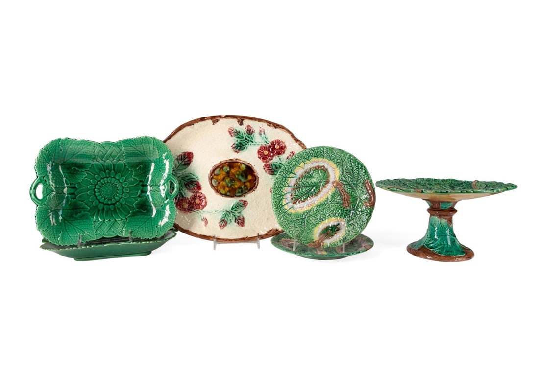 6PC ENGLISH MAJOLICA TABLEWARE