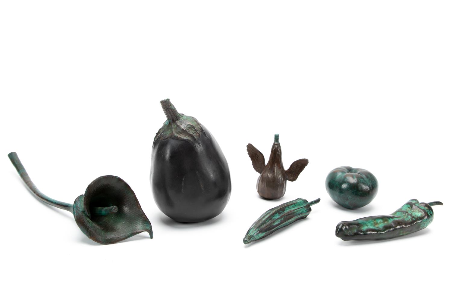 6PC FRANK FLEMING BRONZE "FRUITS
