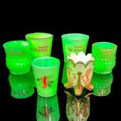 6PC GROUPING URANIUM MILK GLAS