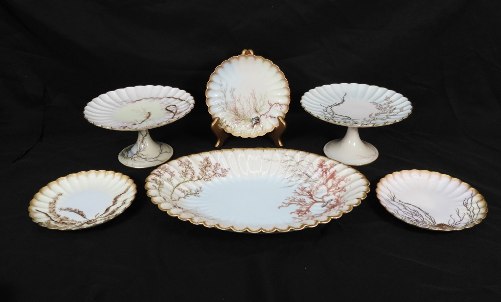 6PC HAVILAND SEASHELL PORCELAIN