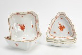 6PC HEREND RUST CHINESE BOUQUE