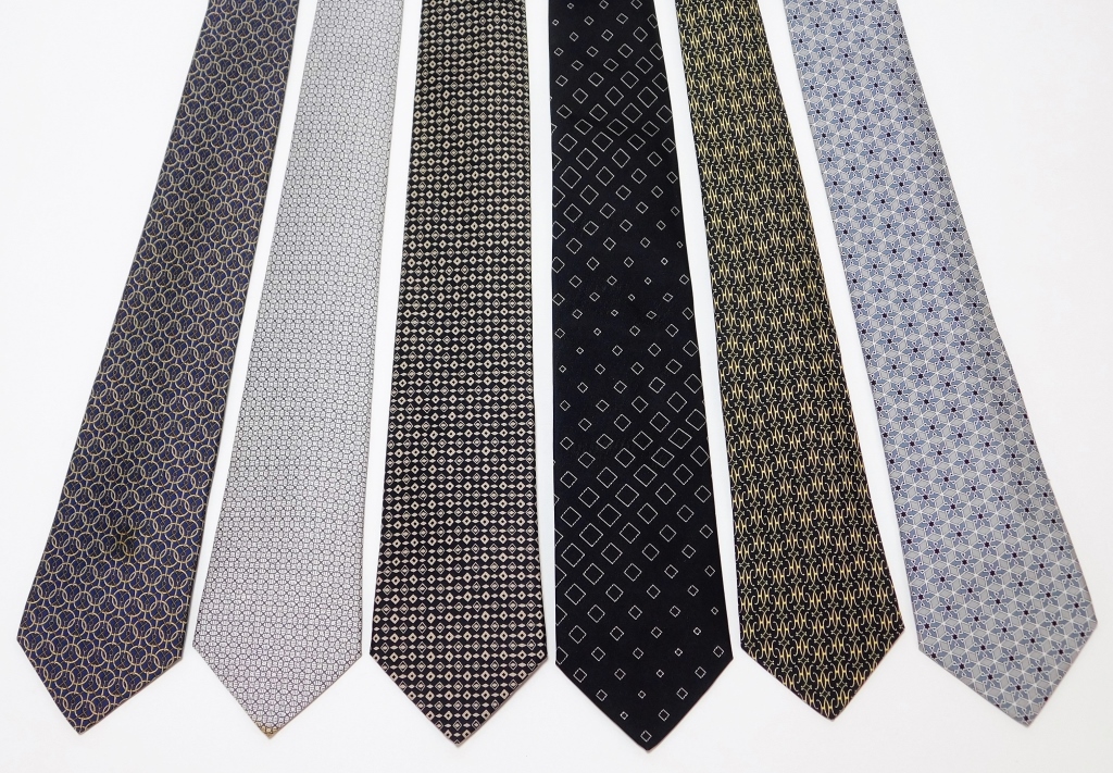 6PC HERMES SILK NECKTIE GROUP