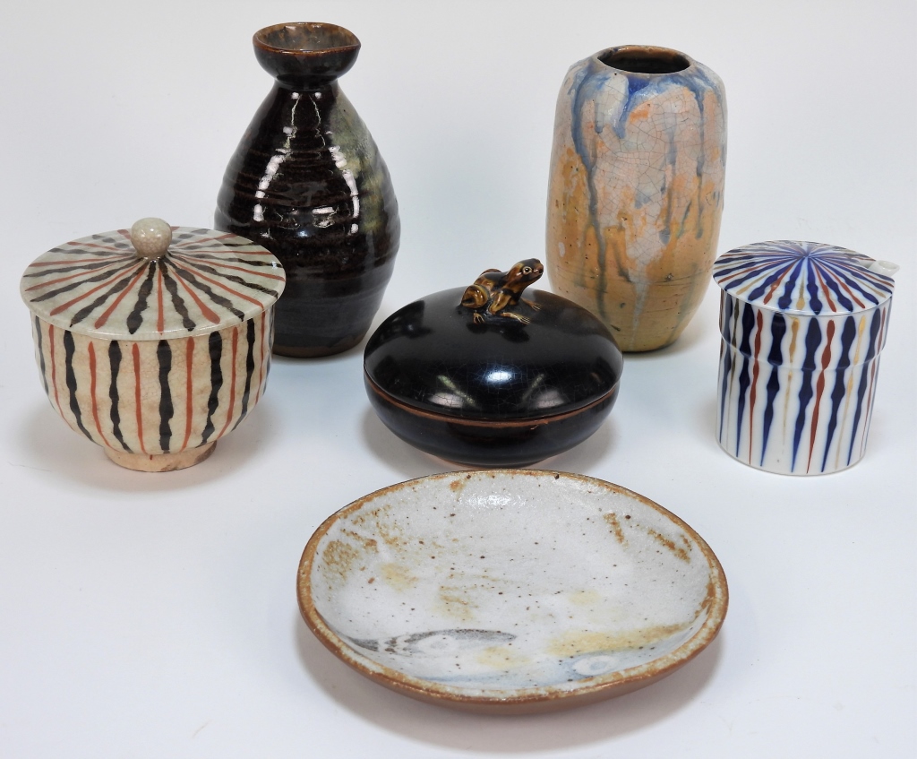 6PC JAPANESE STUDIO POTTERY GROUP