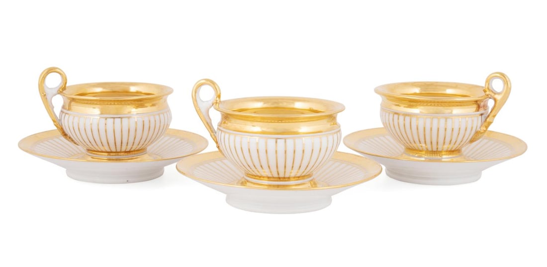 6PC JEAN BOYER PARIS PORCELAIN CUPS