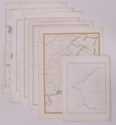 6pc John Barrow China Maps. Al