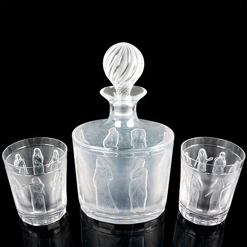 6PC LALIQUE CRYSTAL DECANTER &