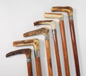 6PC MALACCA & ANTLER CANES WAL