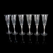 6PC MIKASA CRYSTAL CHAMPAGNE F