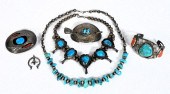 6PC NAVAJO STERLING SILVER & T