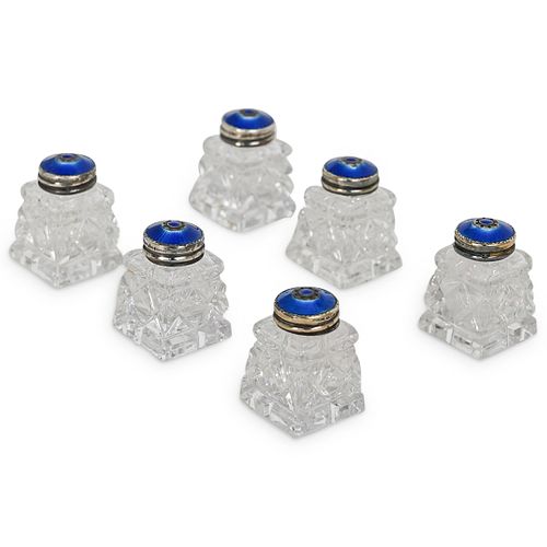 (6PC) NORWEGIAN ENAMELED STERLING &