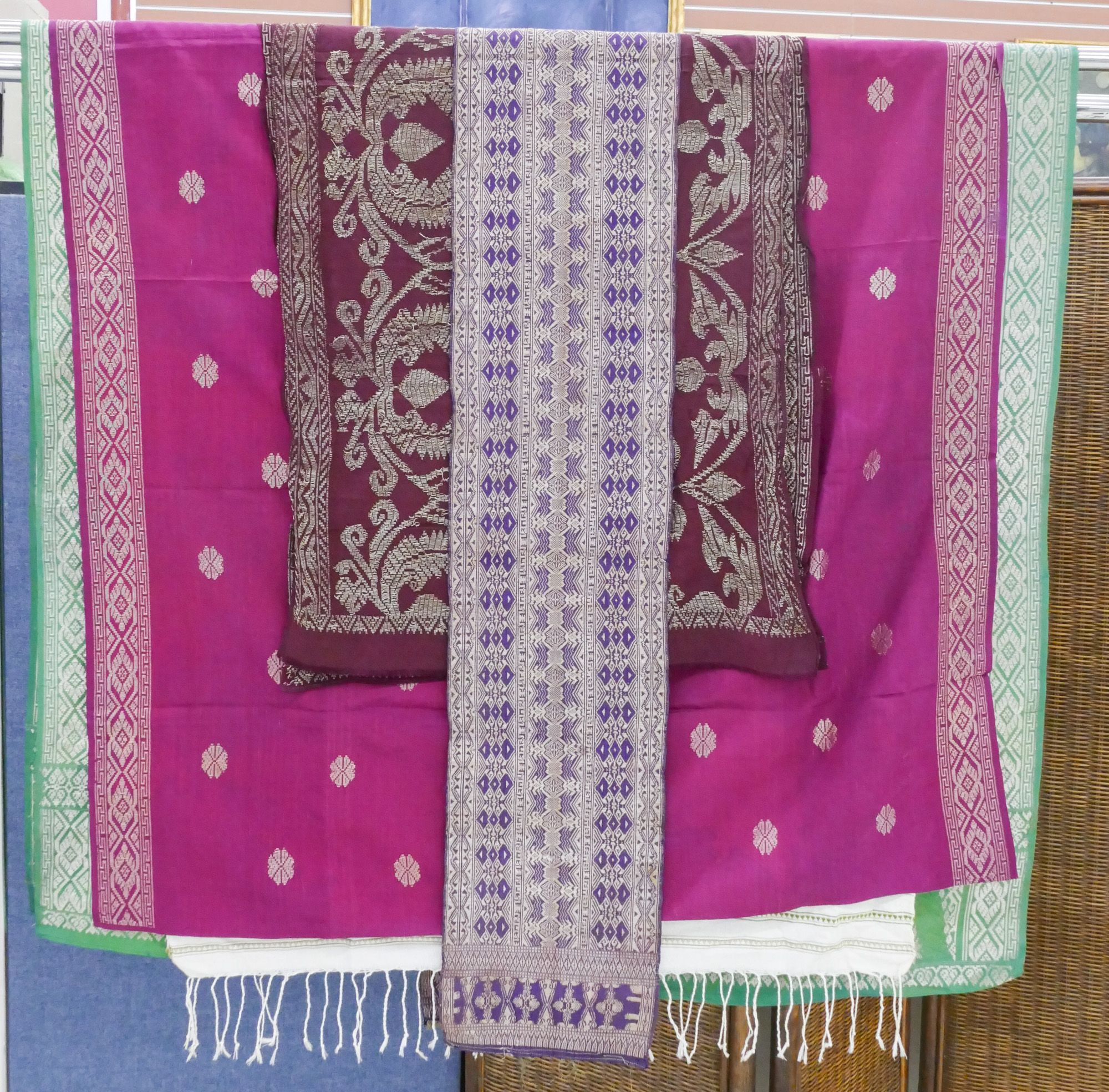 6pc Old Burmese Songkat Textiles