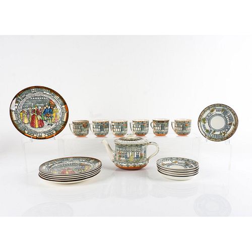 6PC ROYAL DOULTON TEA SET, QUEEN