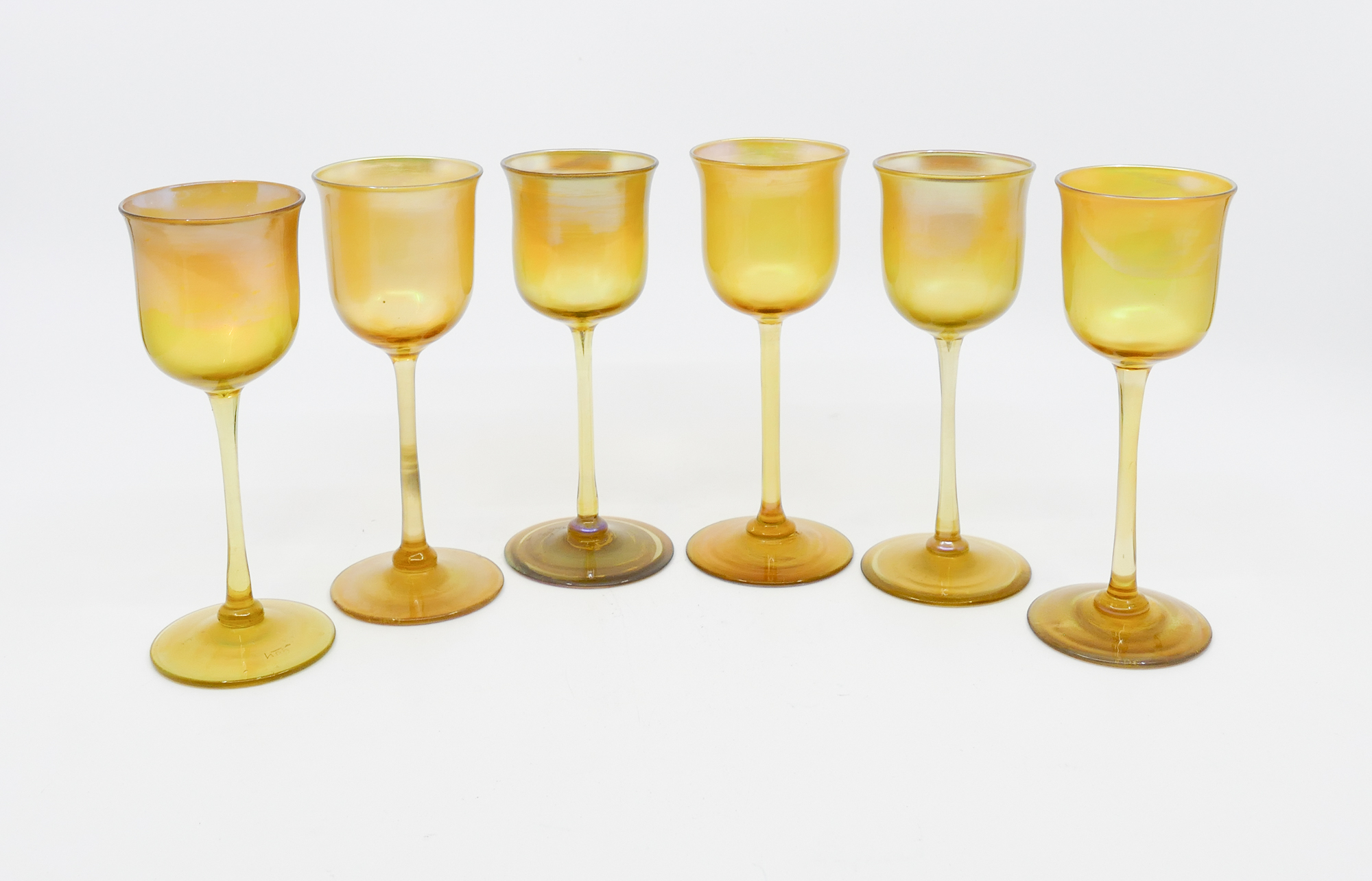 6pc Set Tiffany Gold Favrile