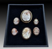 6PC SHELL-CARVED CAMEOS: Lot c