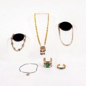 6PC SILVER TONE TRIBAL JEWELRY