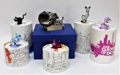 6PC SWAROVSKI COLORFUL CATS AN