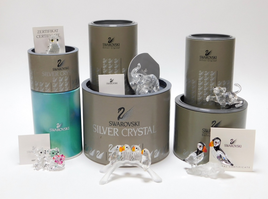 6PC SWAROVSKI SILVER CRYSTAL