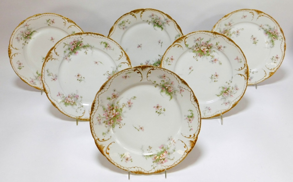 6PC THEODORE HAVILAND LIMOGES APPLE