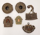 6pc Tibetan Gau Boxes, Flint a