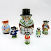 6PC VARIOUS CHARACTER TOBY JUG