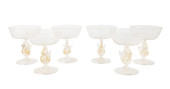 6PC VENETIAN GOLD LEAF SWAN ST