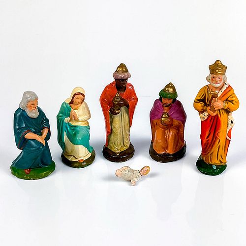 6PC VINTAGE GERMAN PAPER MACHE