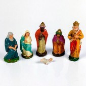 6PC VINTAGE GERMAN PAPER MACHE