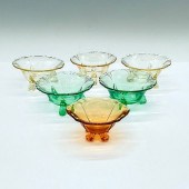 6PC VINTAGE GLASS PRESSED FOOT