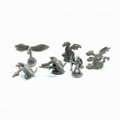 6PC VINTAGE PEWTER FANTASY DUN