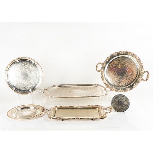 6PC VINTAGE SILVER PLATED SERVING