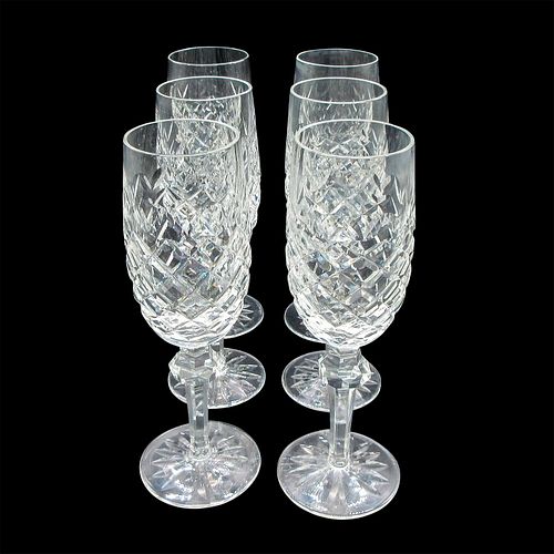 6PC WATERFORD CRYSTAL FLUTED
