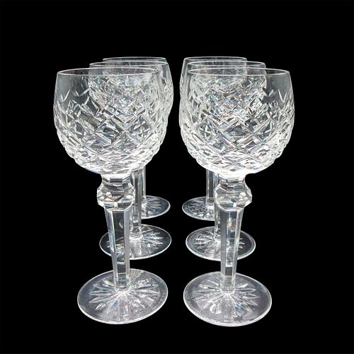 6PC WATERFORD CRYSTAL HOCK WINE
