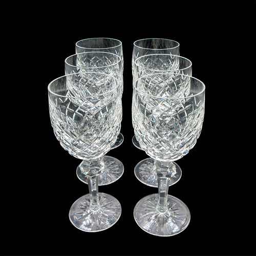6PC WATERFORD CRYSTAL WATER GOBLETS
