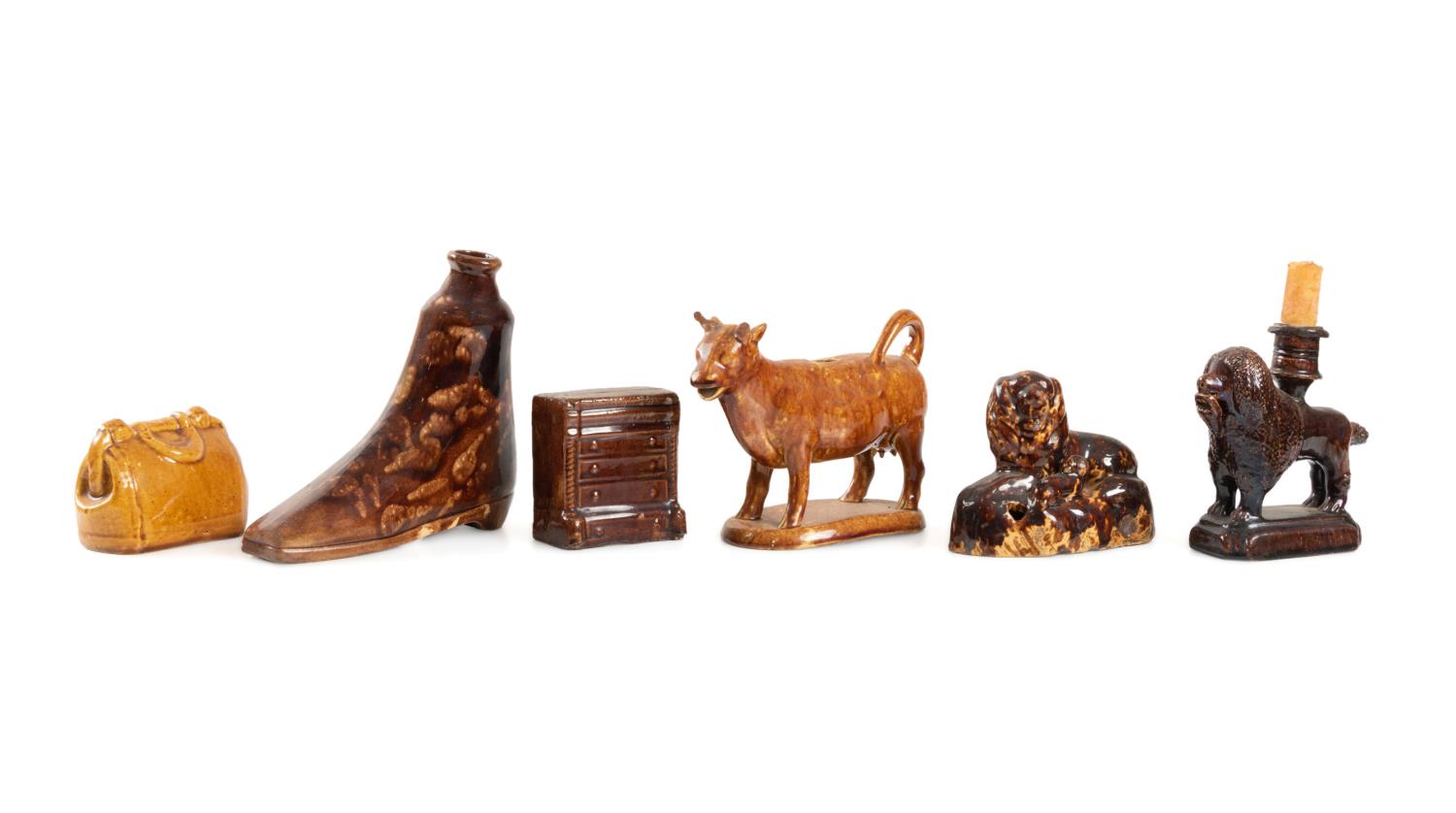 6PCS BENNINGTON BROWN GLAZED;